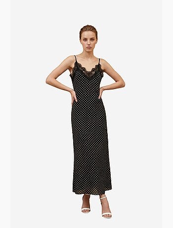 Abito lungo da donna in chiffon a pois my fashion