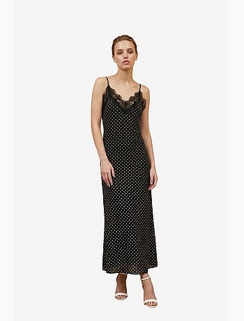 Abito lungo da donna in chiffon a pois my fashion