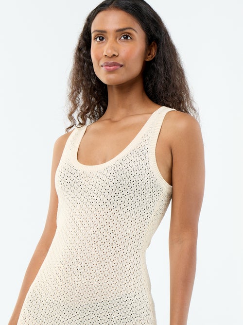 Abito lungo da spiaggia in maglia crochet - Kiabi