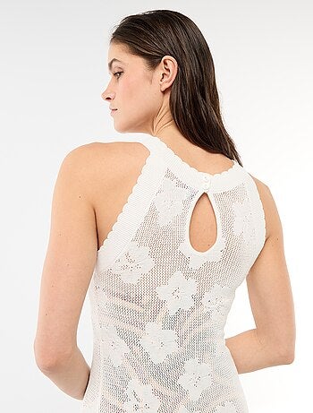 Abito lungo da spiaggia in maglia crochet