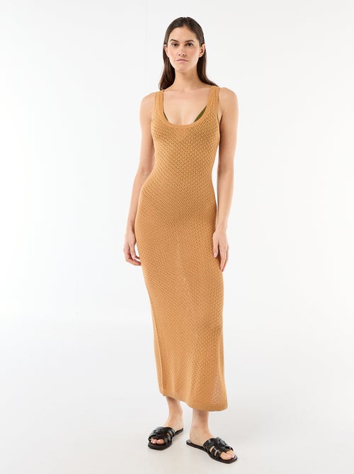 Abito lungo da spiaggia in maglia crochet - Kiabi