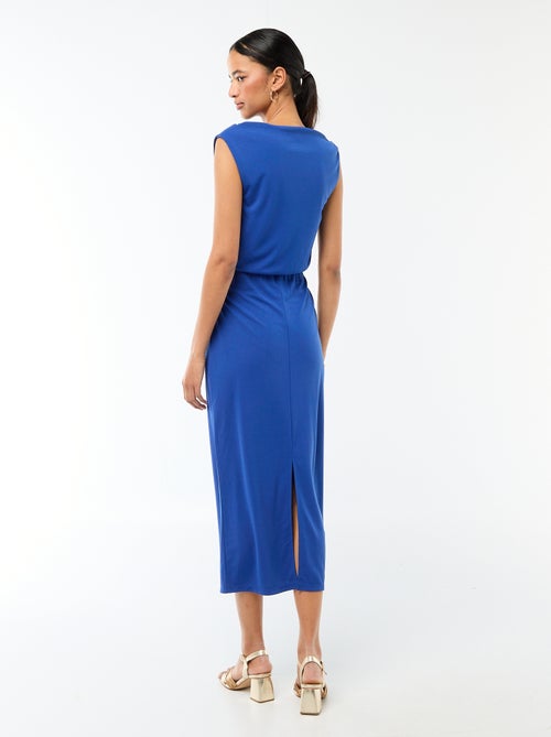 Abito lungo drappeggiato con scollo a cascata - Kiabi