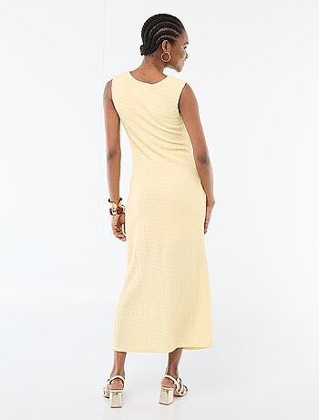 Abito lungo drappeggiato e goffrato