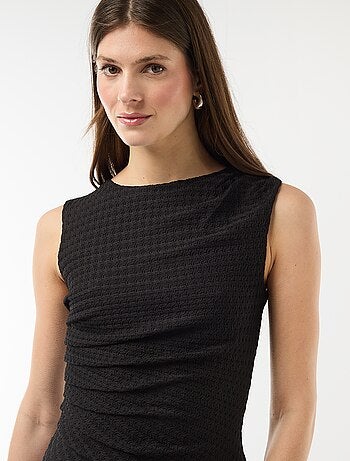 Abito lungo drappeggiato e goffrato