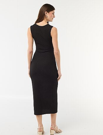 Abito lungo drappeggiato e goffrato