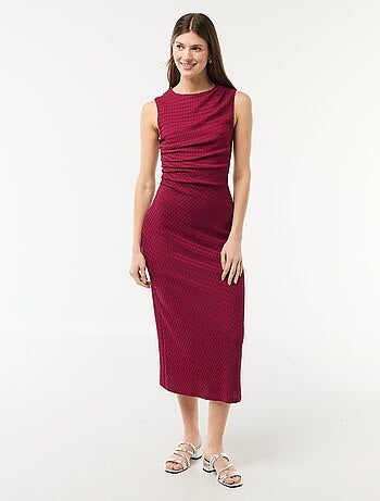 Abito lungo drappeggiato e goffrato