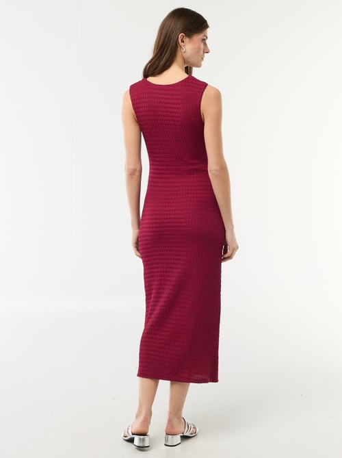 Abito lungo drappeggiato e goffrato - Kiabi