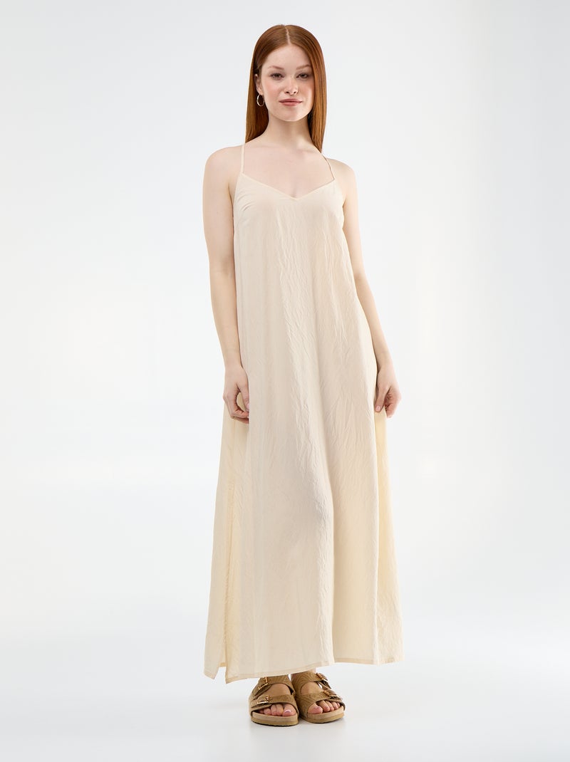 Abito lungo fluido Beige - Kiabi