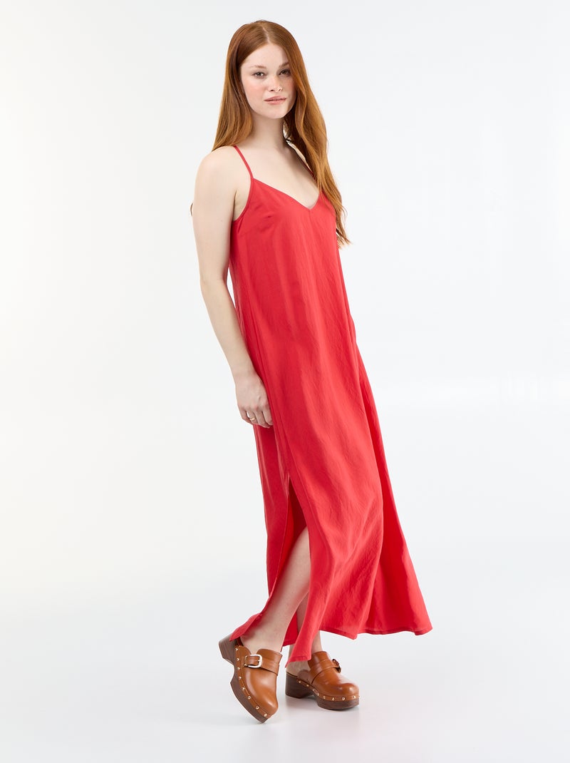 Abito lungo fluido Rosso - Kiabi