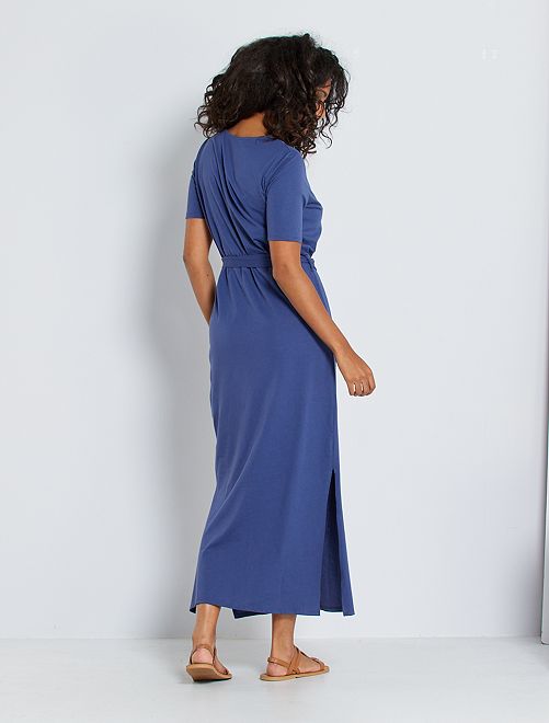 Abito lungo in cotone eco-sostenibile - blu cobalto - Kiabi - 15.00€