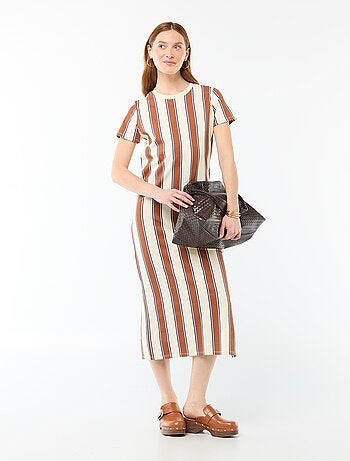 Abito lungo in jersey a maniche corte