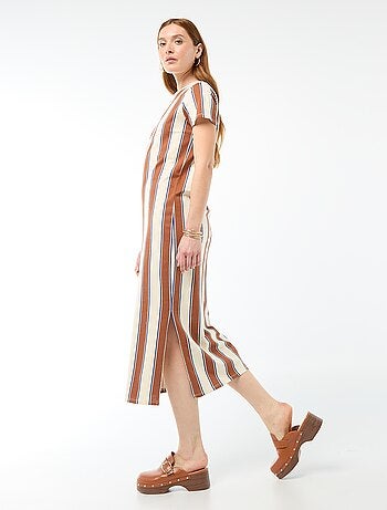 Abito lungo in jersey a maniche corte