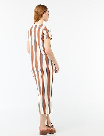 Abito lungo in jersey a maniche corte