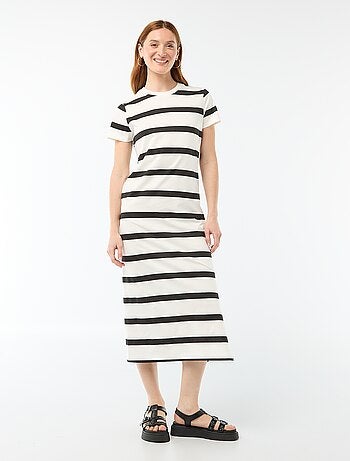 Abito lungo in jersey a maniche corte