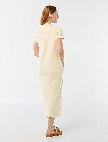 Abito lungo in jersey a maniche corte