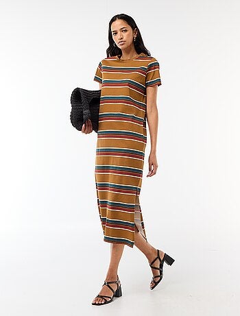 Abito lungo in jersey a maniche corte