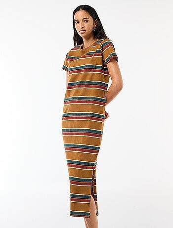 Abito lungo in jersey a maniche corte