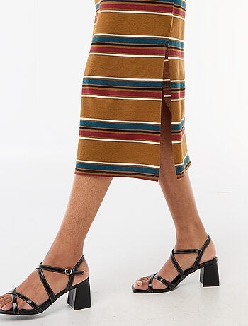 Abito lungo in jersey a maniche corte