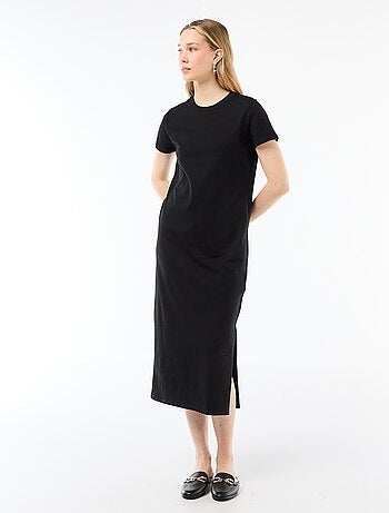 Abito lungo in jersey a maniche corte