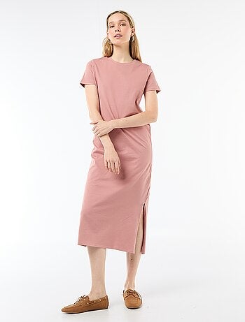 Abito lungo in jersey a maniche corte