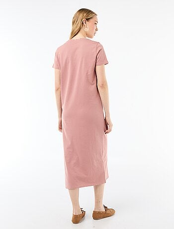 Abito lungo in jersey a maniche corte