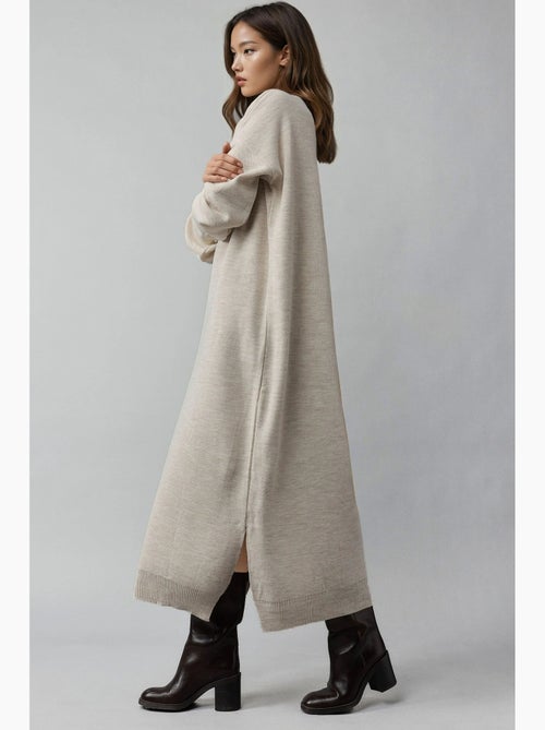 Abito lungo in maglia a coste testurizzate con dettaglio spacco my fashion - Kiabi
