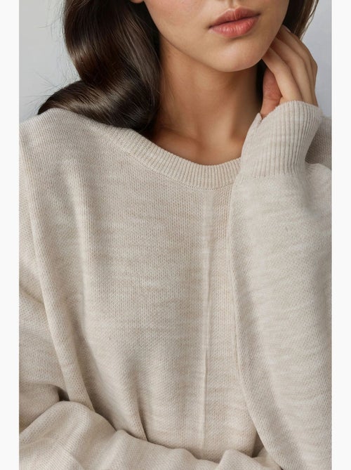 Abito lungo in maglia a coste testurizzate con dettaglio spacco my fashion - Kiabi