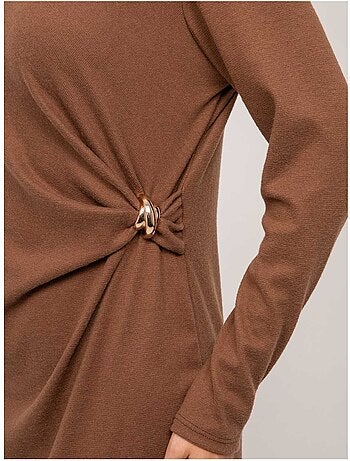 Abito lungo in maglia morbida drappeggiato ilarisse