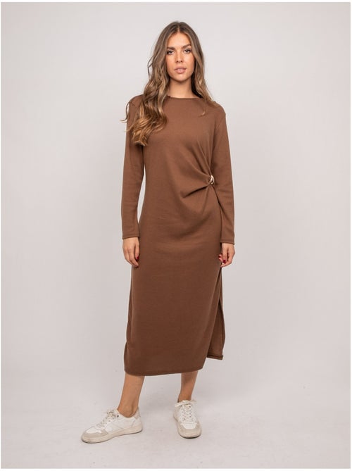 Abito lungo in maglia morbida drappeggiato ilarisse - Kiabi