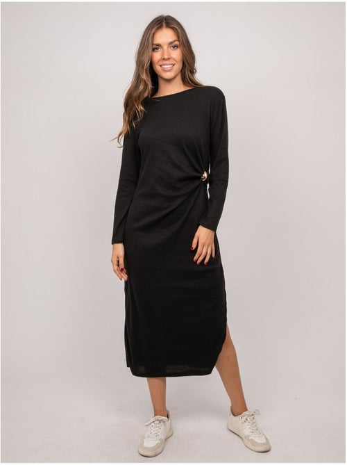 Abito lungo in maglia morbida drappeggiato ilarisse - Kiabi Abito lungo in maglia morbida drappeggiato ilarisse - Kiabi