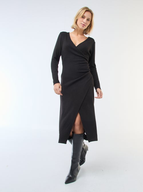 Abito lungo in maglia morbida tinta unita - Kiabi