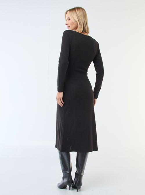 Abito lungo in maglia morbida tinta unita - Kiabi