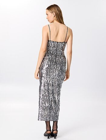 Abito lungo in paillettes