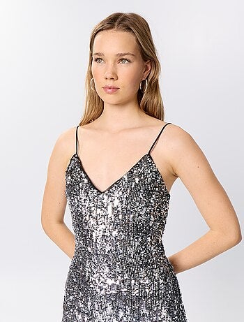 Abito lungo in paillettes
