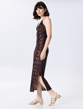 Abito lungo in paillettes