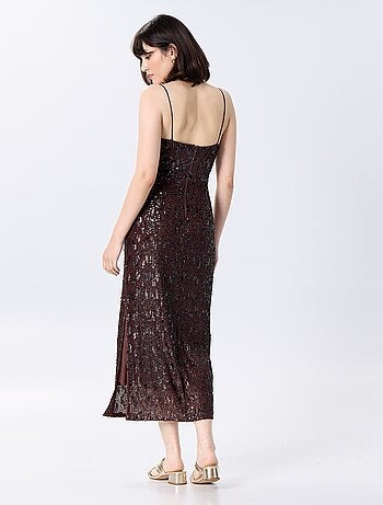 Abito lungo in paillettes