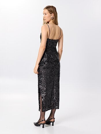 Abito lungo in paillettes