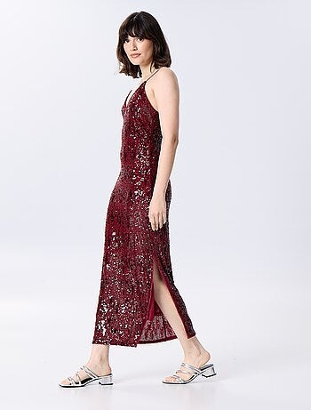 Abito lungo in paillettes