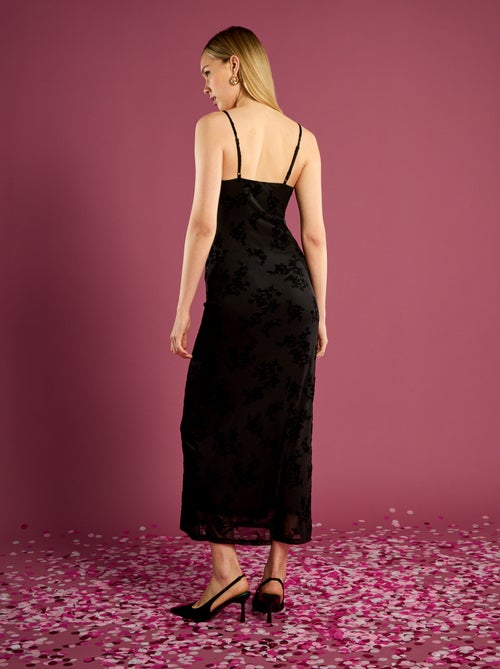 Abito lungo in pizzo con motivo floreale - Kiabi