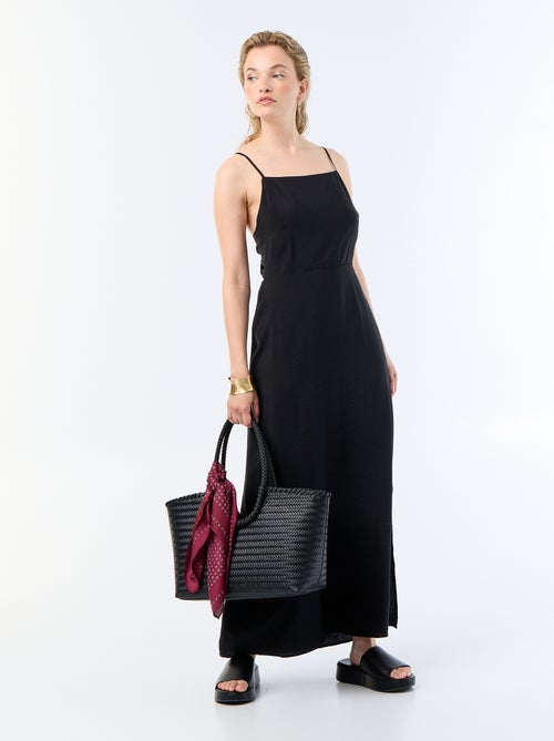 Abito lungo in raso con spalline sottili - Kiabi