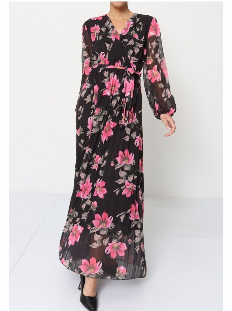 Abito lungo Kebello Nero Rosa - Kiabi