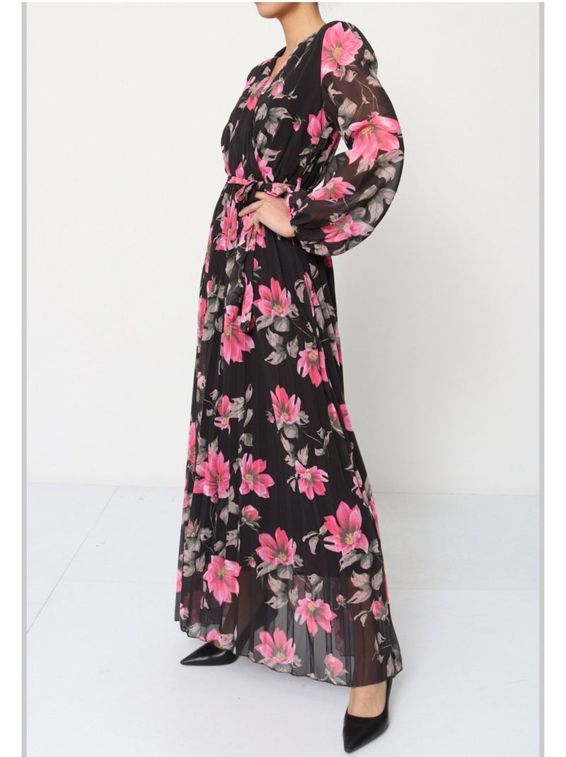 Abito lungo Kebello Nero Rosa - Kiabi