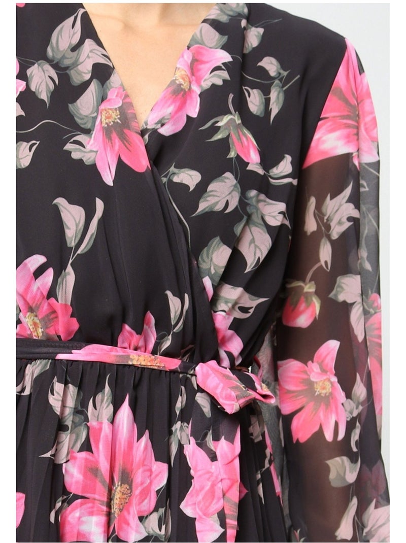 Abito lungo Kebello Nero Rosa - Kiabi
