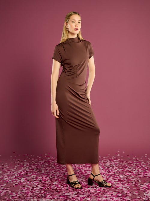 Abito lungo maniche corte tinta unita - Kiabi