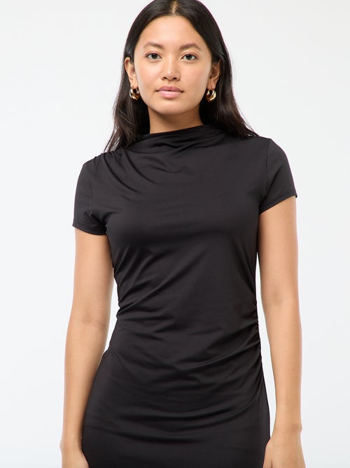 Abito lungo maniche corte tinta unita - Kiabi