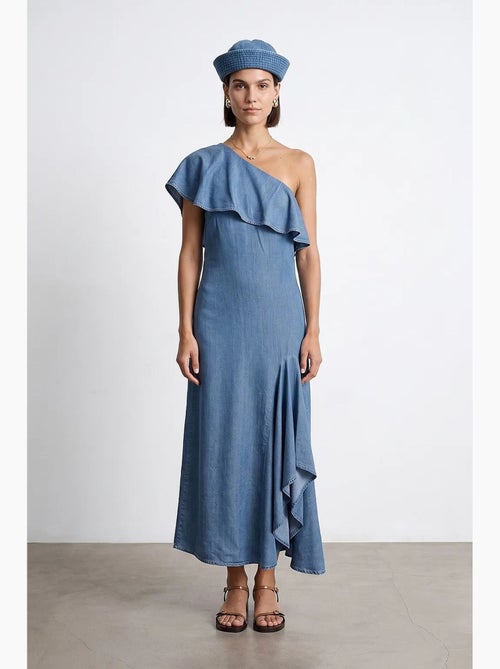 Abito lungo maxi asimmetrico monomanica dilvin - Kiabi Abito lungo maxi asimmetrico monomanica dilvin - Kiabi
