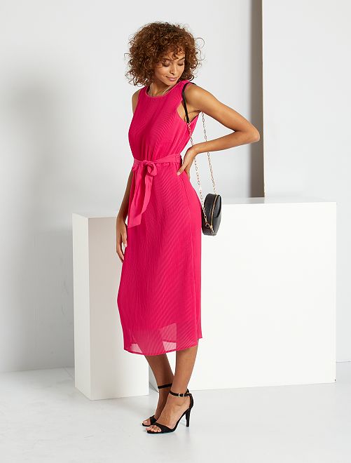 Abito lungo plissettato - fucsia - Kiabi - 20.00€
