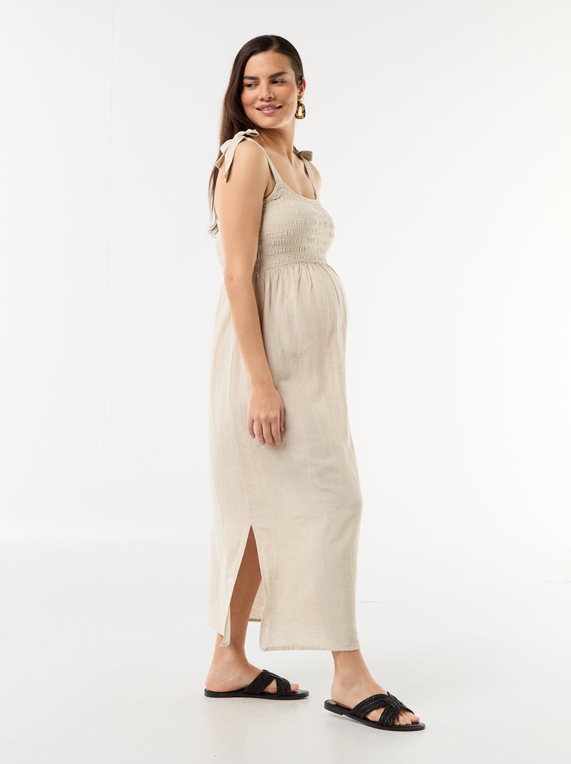 Abito lungo premaman con schiena scoperta Bianco - Kiabi