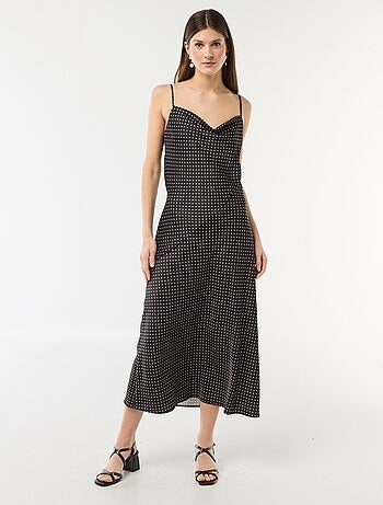 Abito lungo satinato a spalline sottili