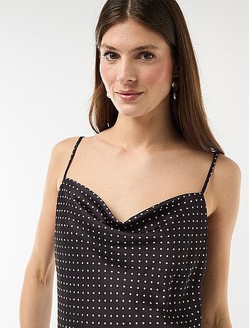 Abito lungo satinato a spalline sottili